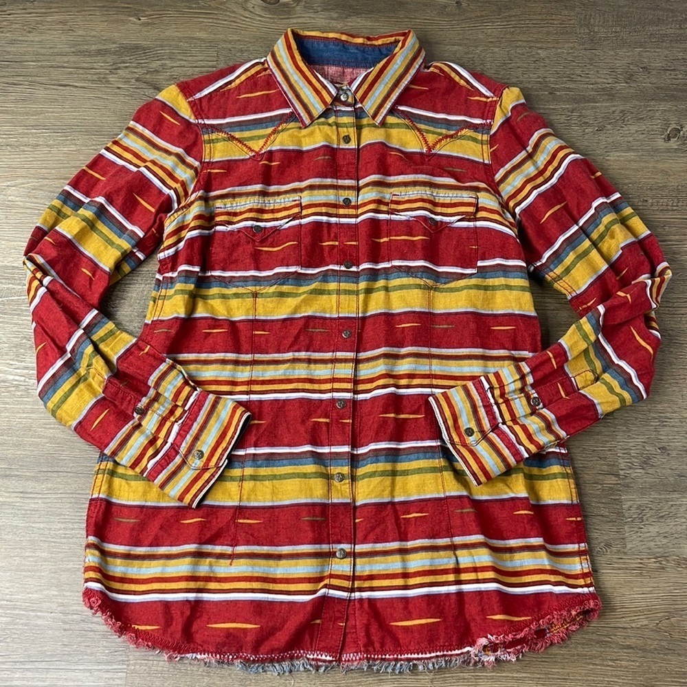 Ryan Michael Button Down Shirt Southwestern (Yellowstone), Buffalo Buttons, Med